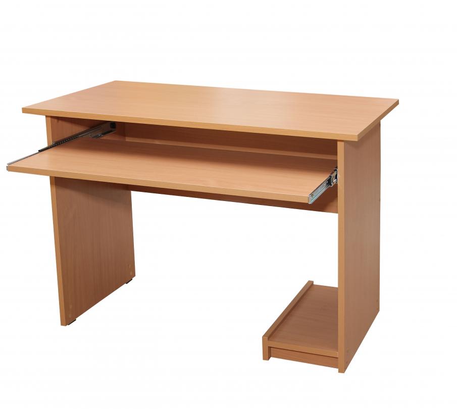 Стіл комп'ютерний, з місцем під системний блок праворуч/ліворуч, з висувною полицею під клавіатуру,з ламінованої ДСП,(ТОВ ‘’АЛМАНТ’’), 1050х600х750 мм.